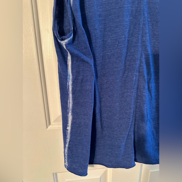 PAM & GELA Women L Blue V Neck Sleeveless MADE USA Tie Dye Details Soft Relaxed - Picture 9 of 9